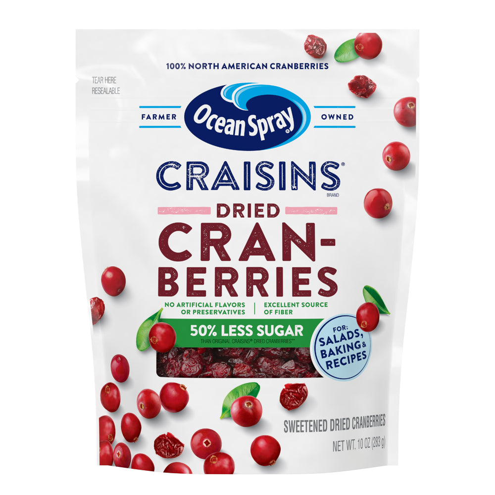 Ocean Spray Craisins Dried Cranberries Reduced Sugar, 10 Oz